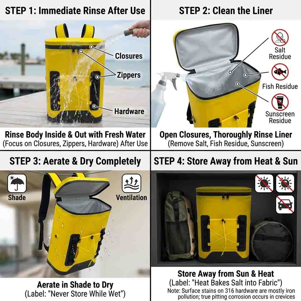 Marine Cooler Ryggsäckar: Saltvattenklassade material och hårdvara Marine Cooler Ryggsäckar: Saltvattenklassade material och hårdvara