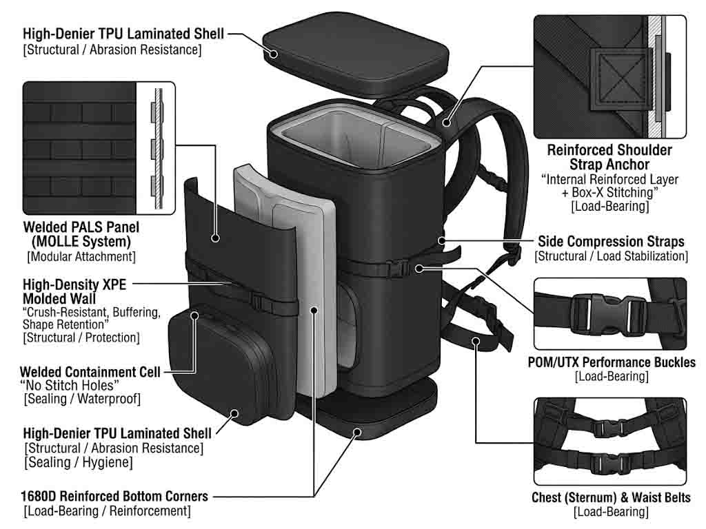 Tactical Cooler Ryggsäckar: MOLLE, Molded Foam & Field Hållbarhet Tactical Cooler Ryggsäckar: MOLLE, Molded Foam & Field Hållbarhet